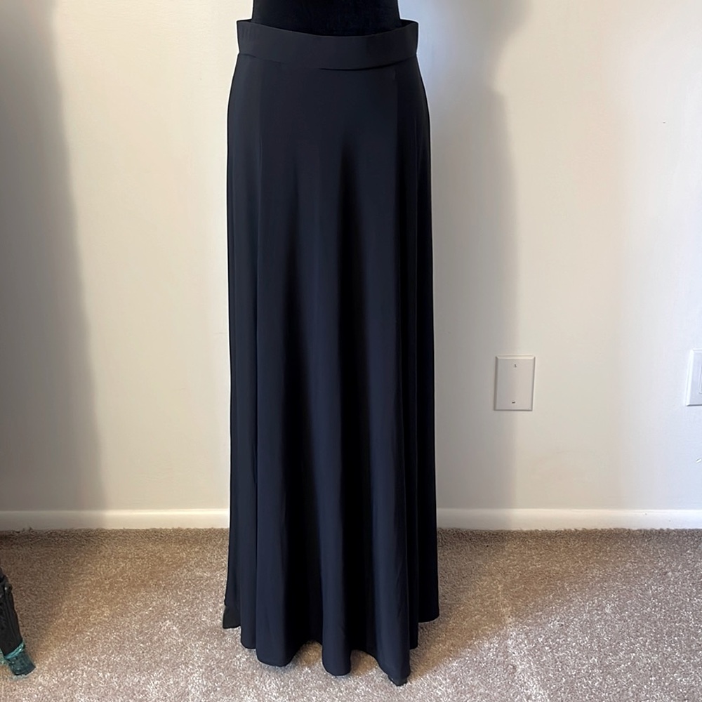 Jennifer Lopez Black Maxi Skirt with Double Slit